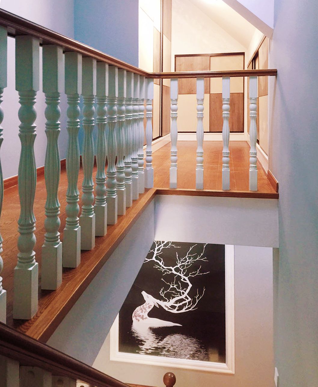 别墅装修现代美式风格-梯间 别墅装修现代美式风格-梯间