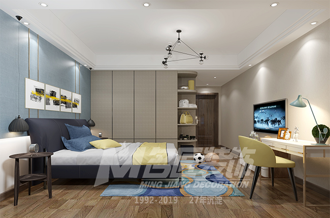 轻奢风格室内装修效果图-博奥城三居205平米-卧室 轻奢风格室内装修效果图-博奥城三居205平米-卧室