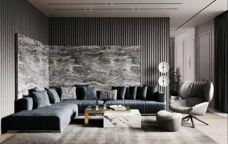 佛山装修公司现代轻奢风格室内装修效果图-客厅 佛山装修公司现代轻奢风格室内装修效果图-客厅