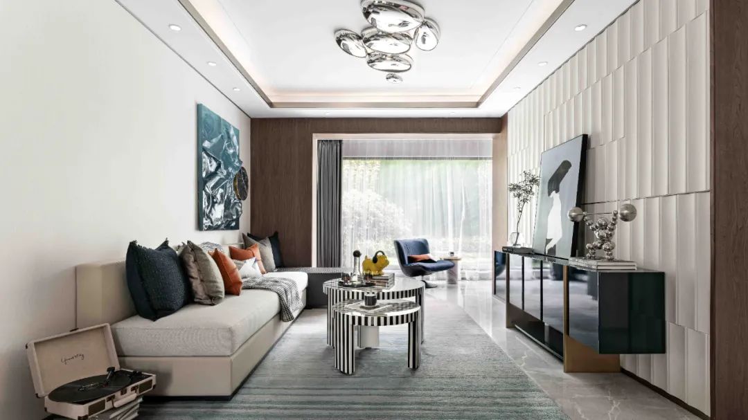 现代轻奢风格室内设计家装案例-客厅 现代轻奢风格室内设计家装案例-客厅