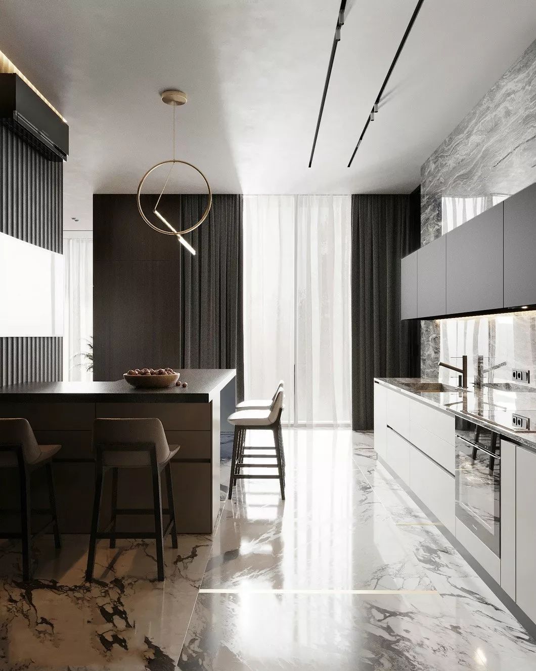 佛山装修公司现代轻奢风格室内装修效果图-厨房 佛山装修公司现代轻奢风格室内装修效果图-厨房