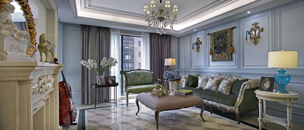 绿地外滩公馆三居165平米奢华欧式风格装修案例-客厅 绿地外滩公馆三居165平米奢华欧式风格装修案例-客厅