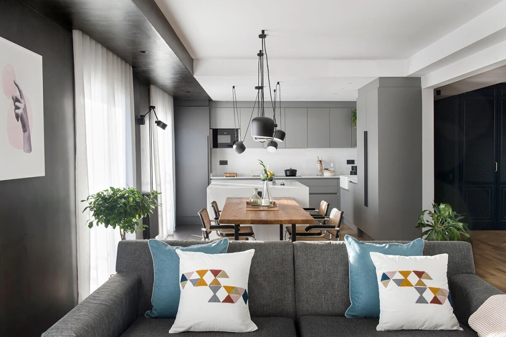 简约高级灰风格室内设计家装案例-客餐厅 简约高级灰风格室内设计家装案例-客餐厅