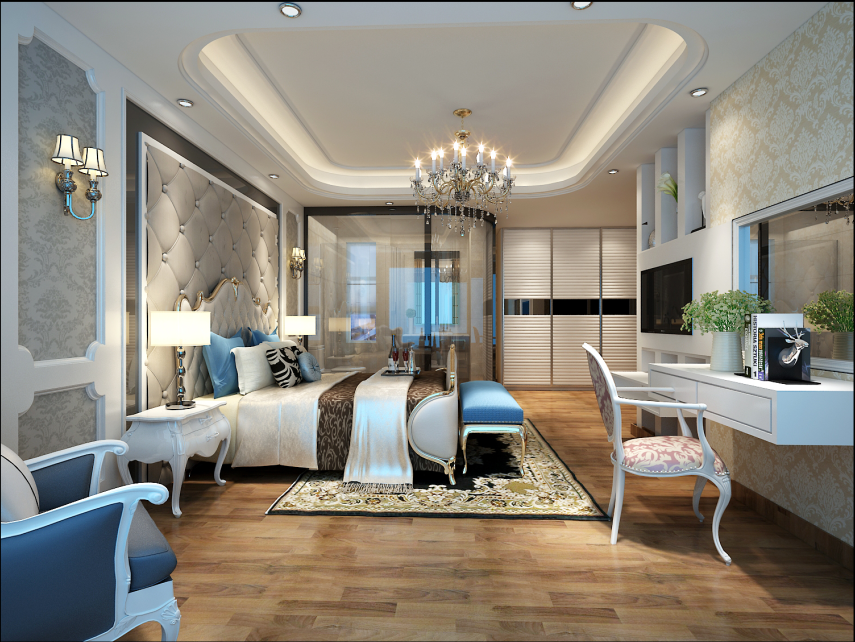 佛山装修公司简欧风格室内装修效果图-主卧 佛山装修公司简欧风格室内装修效果图-主卧