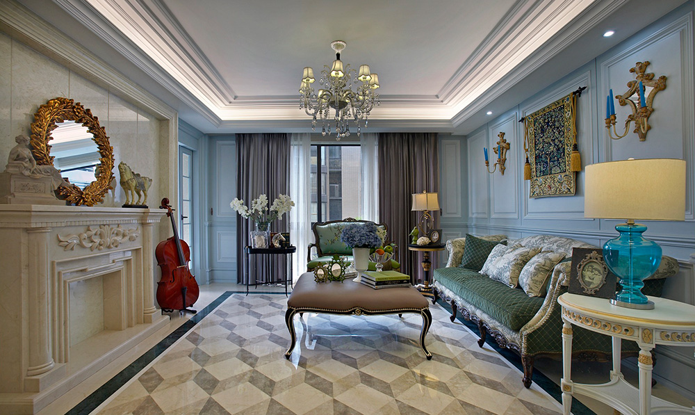 绿地外滩公馆三居165平米奢华欧式风格装修案例-客厅 绿地外滩公馆三居165平米奢华欧式风格装修案例-客厅