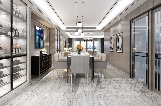 轻奢风格室内装修效果图-博奥城三居205平米-餐厅 轻奢风格室内装修效果图-博奥城三居205平米-餐厅